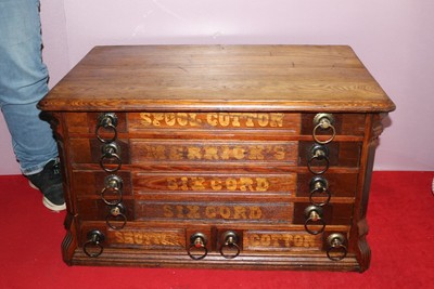 Large Antique Vintage c.1900 Clark's Spool Cabinet General Store Display Sign
