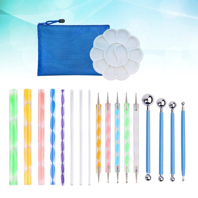 19 piezas Herramientas de manicura Mandala Rock Esponja de pintura Kits