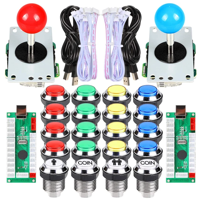 2 Player Arcade Contest DIY Kits USB Encoder to PC Joystick + 8 Ways Sticker + C
