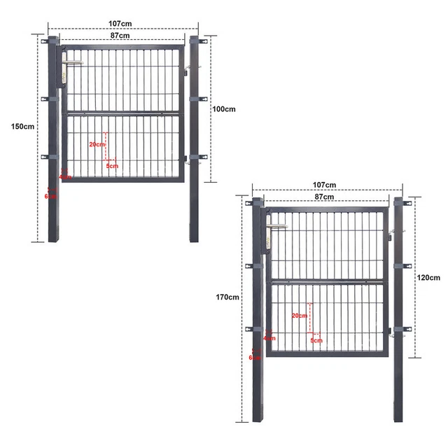 GARTENTOR TOR DOPPELSTABMATTEN Toranlage Anthrazit Gartentür Garten 100