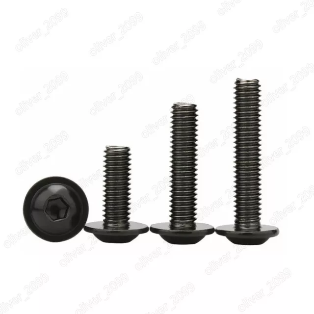 Viti a testa esagonale con bottone a presa in acciaio inox nero 304 con collare M2-M10