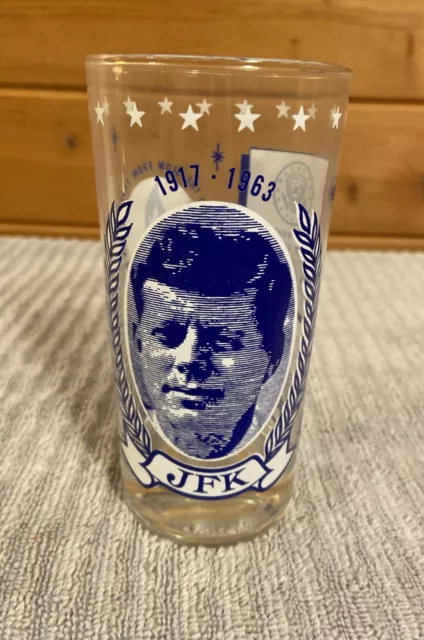 Vintage JFK Memorial glass/tumbler 1917-1963  President John F Kennedy