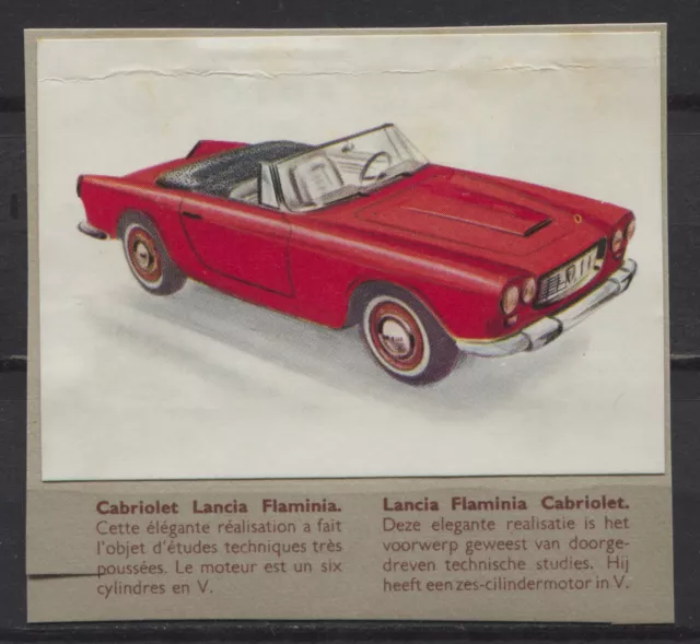 Lancia Flaminia Cabriolet Vintage 1960s Dutch Trading Card Jacques Chocolade