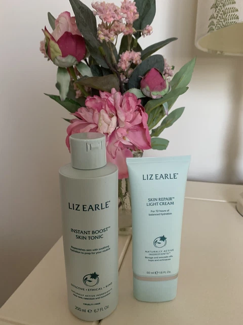 Liz Earle Instant Boost Skin Tonic 200ml And Skin Repair Light Cream 50ml