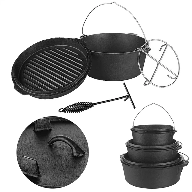 Dutch Oven Kochtopf Feuertopf Gusstopf Potjie Kochgeschirr Feuerkessel 🥩