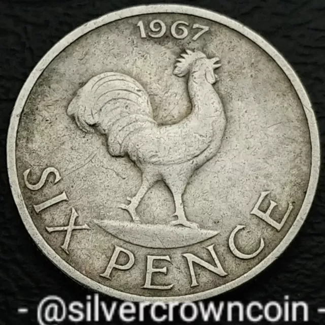 Malawi 6 Pence 1967. KM#1. Six Cents coin. Rooster. Birds. Sixpence.