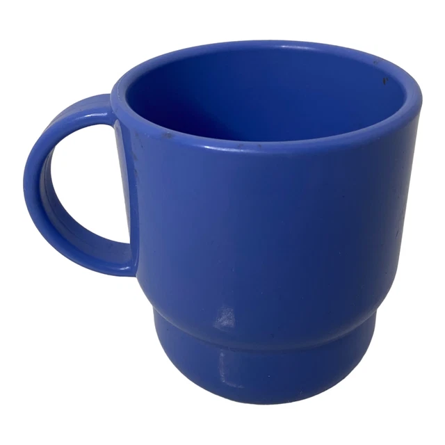 🥝 Vintage Tupperware Coffee Mug Cup Blue #2224A Stackable - EUC - L7