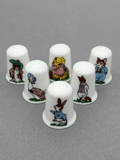 Beatrix Potter Peter Rabbit fine bone china thimbles full set of six