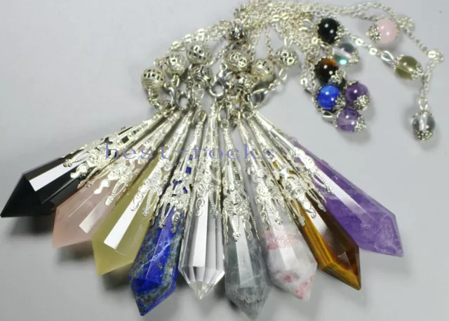 Natural Crystal Divination Pendulum,Polished Necklace,Pendant,Dowsing Point