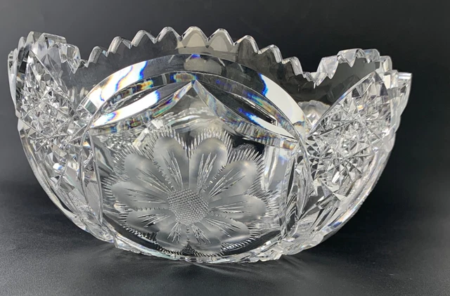American Brillant Period Hand Cut Glass Bowl