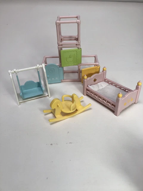 Sylvanian Families Calico Critters Baby Bed Jungle Gym Rocking Horse Swing 5 Pcs Sylvanian Families Calico Critters Baby Bed Jungle Gym Rocking Horse Swing 5 Pcs
