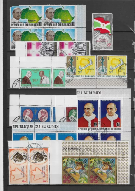 Lot 1804 Burundi  Paare Motiv Papst und andere Kleine Sammlung Gestempelt