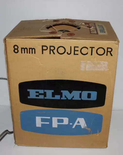Boxed Vintage 1960s Elmo FP-A  8mm Movie Projector.  Working