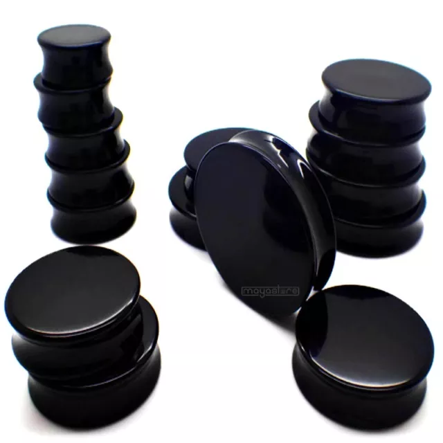 3Mm-50Mm Schwarz Black Ohr Plug Plugs Retainer Acryl Flesh Tunnel Big Size Plugs