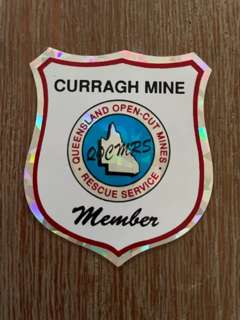 Curragh Queensland Open-Cut Mines Rescue Service Member Thick MINING STICKER