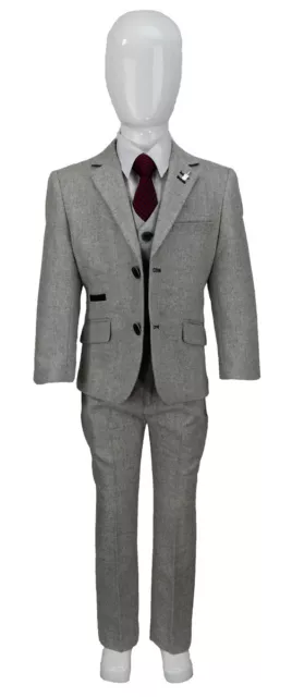 Blazer camice vita pantaloni bambini in tweed 3 pezzi abito matrimonio lana