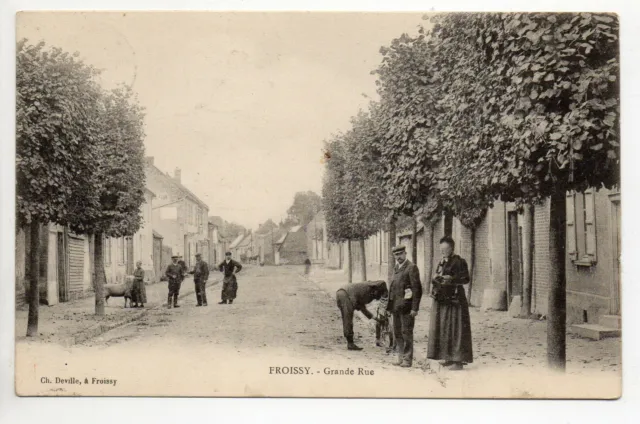 FROISSY oise CPA 60 La grande rue village d'environ 500 hab.en 1905 carte taxée