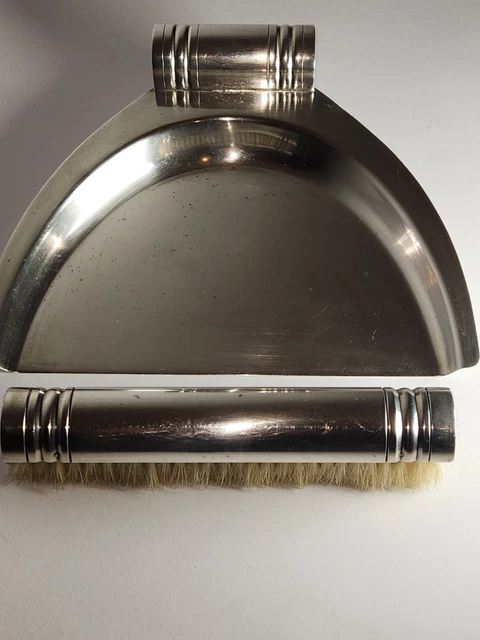 Brosse à Miettes Ancienne - Tôle émaillée Fleurs - Fabriquée En Suisse - TBE