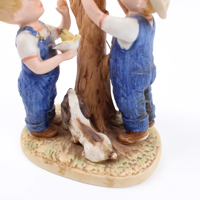 Vintage 1985 Denim Days Our Birdhouse Debbie Danny Dog #8888 Porcelain By Homco 3