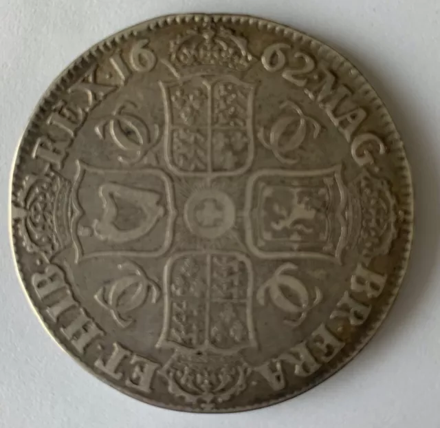 1662 King Charles II Silver Crown 