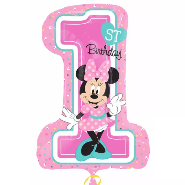 48cm x 71cm Ufficiale Minnie Mouse 1st Festa di Compleanno Lamina Palloncino