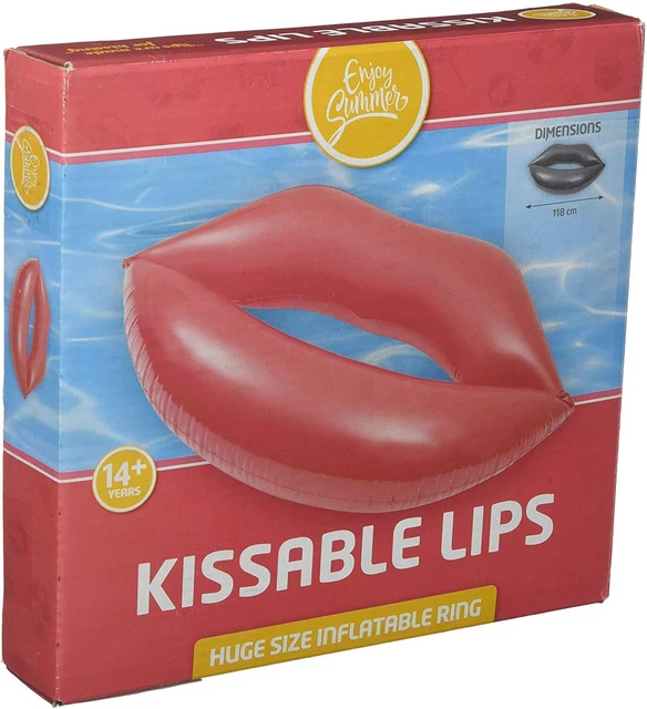 12 x Enjoy Summer 118cm Kissable Lips Inflatable Swimming Float Wholesale Lot
