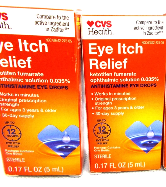 EYE ITCH RELIEF Antihistamine Eye Drops ketotifen fumarate comp zaditor