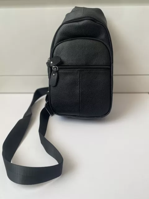 Sac a Dos Sacoche Bandoulière Homme Cuir véritable Porté Epaule Sports Loisir