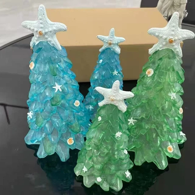 Sea Glass Christmas Tree Creative Unique Marine Creature Ocean Resin Diy Ornamen
