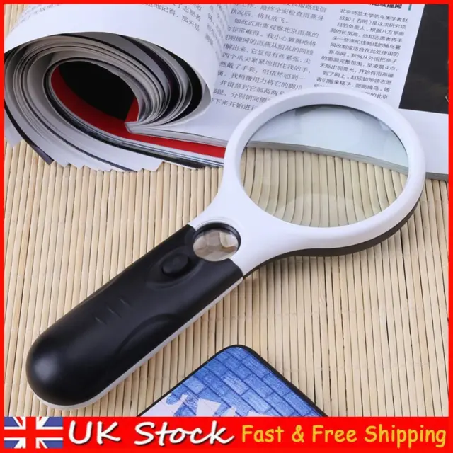 45X Magnifying Glass with 3 LED Light Magnifying Glass Lens Handheld for Reading