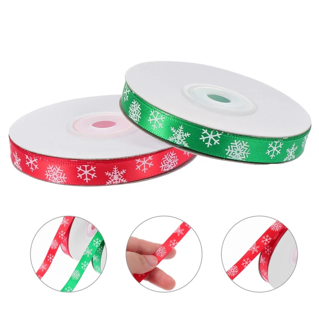 2 Rollen von Weihnachten DIY Bänder Schneeflockenmuster Verpackungsbänder Party