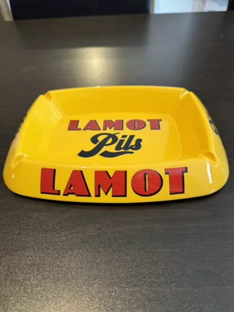 Vintage Lamot Pils Lager Ashtray Yellow Breweriana Man Cave Home Bar Pub