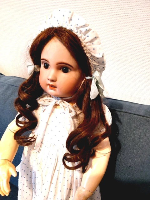 GRANDE POUPÉE ANCIENNE SFBJ DÉBUT XXémé SUR UN CORPS BÉBÉ JUMEAU - Ht 76 cm EUR 420,00 - FR