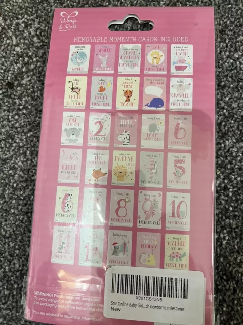 Carte pietra miliare bambina regalo baby shower nuovo bambino 1 ° anno momenti memorabili