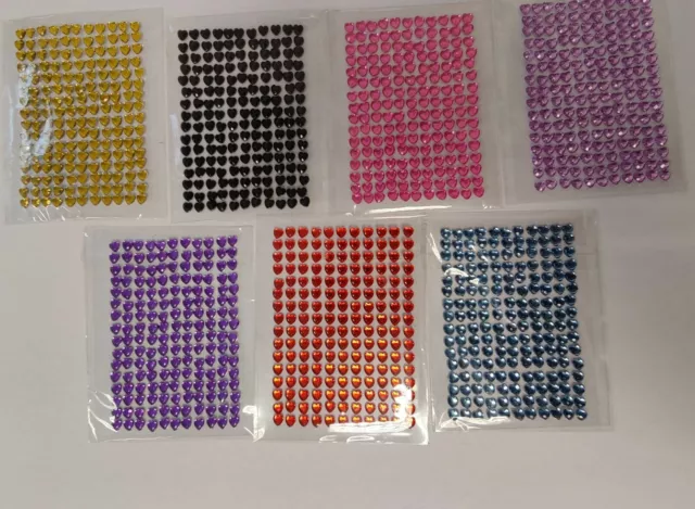 XL Sheets 2mm - 6mm Self Adhesive Rhinestones Crystals Gems Sticky Back  Diamante