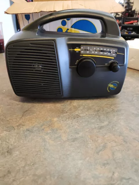 FREE PLAY Free Power crank radio self powered black in original box WoW!!