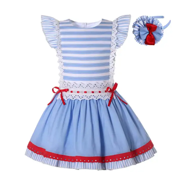 Pettigirl Spanish Girls Dresses 2 3-4 4-5 5-6 7-8 9-10 11-12 Stripe Party Dress
