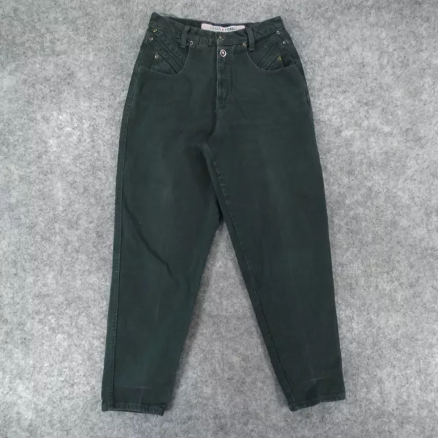 Vintage Zena Jeans Womens 10 High Rise Waist Mom Green Denim Tapered