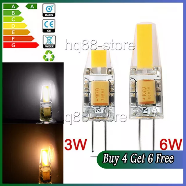 12V G4 3W 6W LED COB Light Bulb Dimmable Capsule Lamp AC DC Replace Halogen Bulb