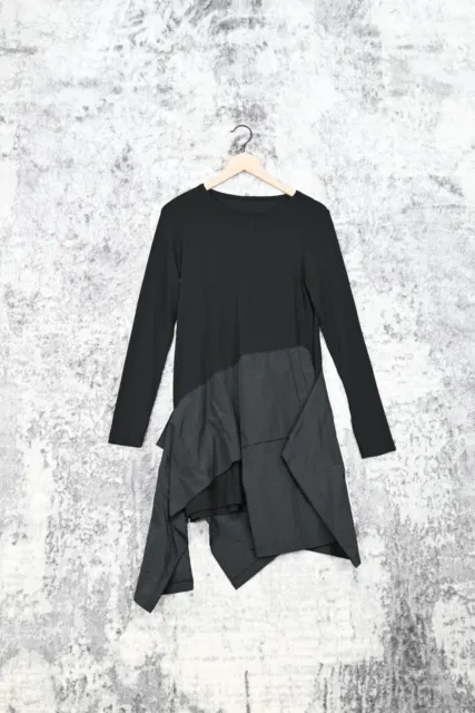 XD Xenia Design Black Long Sleeve Layered Skirt Mini Dress Size S Small