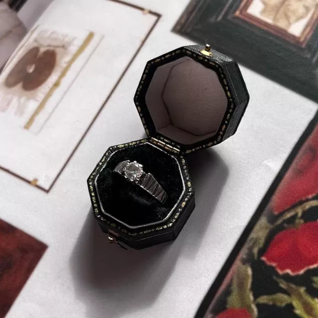 Vintage Solid Silver Crystal signet ring ❤️