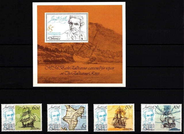 Dominica 620-623 and Block 54 Mint Shipping #JA364