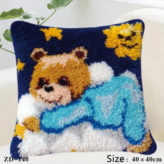 Latch Hook Kit Cushion Diy Craft Needle Segment Pillow Embroidery Cross Stitch