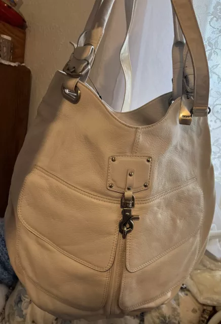 DKNY  DEERSKIN Leather CONVERTIBLE  spring lg tote handbag  MG shoulder bag