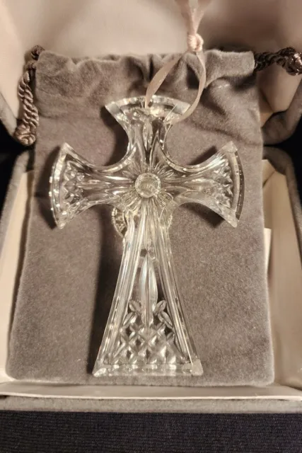 Waterford Crystal Cross Ornament 1995? W/ Original Box