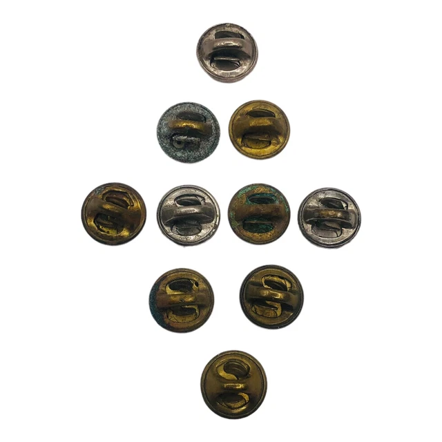 Vtg Mixed Metal Gold Brass Silver Tone Butterfly Pin Back Military 10 Pcs Craft
