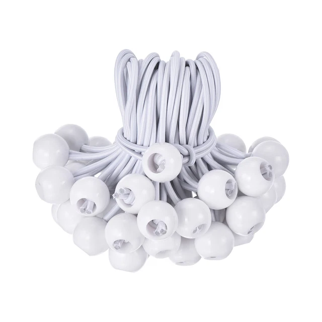 6" Abdeckplane Ball Bungee Cord, 50Pcs Bungee Cords mit Bällen Weiß