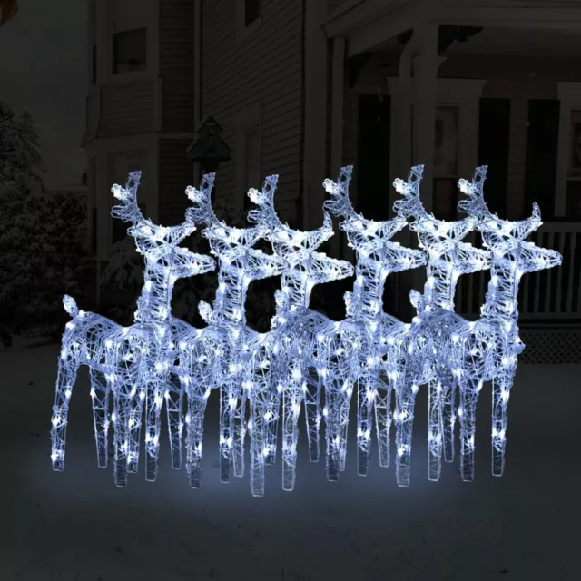 Christmas Reindeers 6 pcs Cold White 240 LEDs Acrylic N9S2