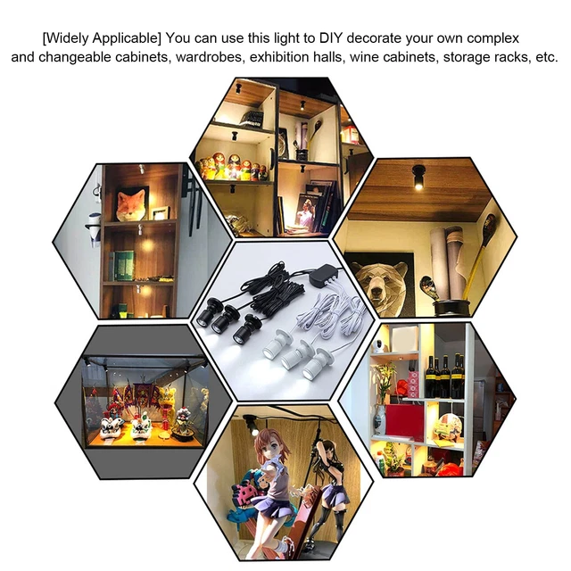 LT Led Cabinet Light 1 For 9 Display Cabinet Light USB Powered Dimmable Round