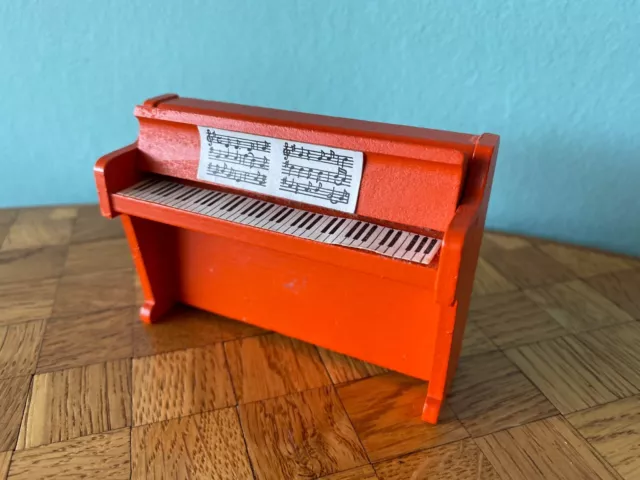 Klavier rot Lundby Puppenstube Puppenhaus 1:18 dollhouse piano